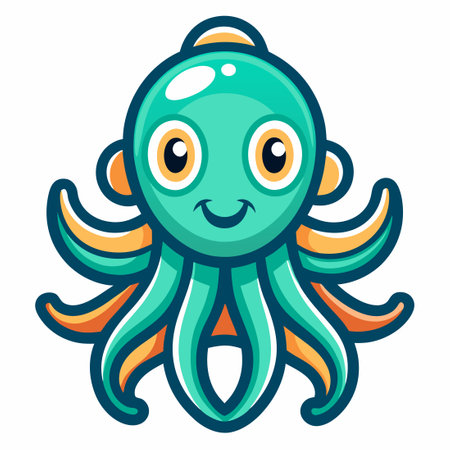 Adorable Octopus Vector Logo Illustration for Mascot Designのイラスト素材