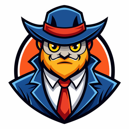Illustrated Vector of a Detective Mascot Cartoon Characterのイラスト素材