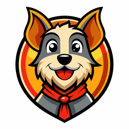 Cartoon Mascot Dog with Vector Logo Illustration for Your Brandのイラスト素材