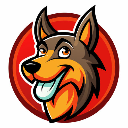 Cartoonish Mascot Illustration of a Dog with a Vector Logo Design Styleのイラスト素材