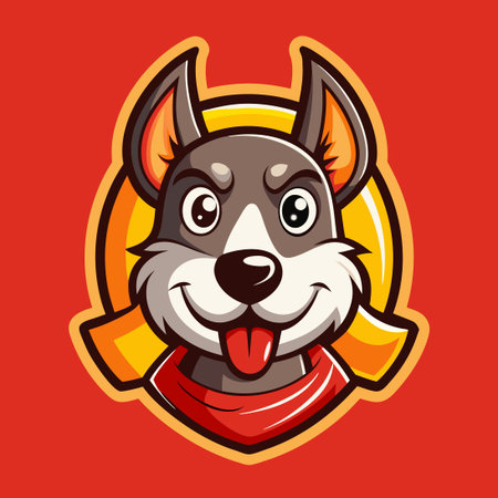 Cute Cartoon Dog Mascot Vector Illustration in Stylized Designのイラスト素材