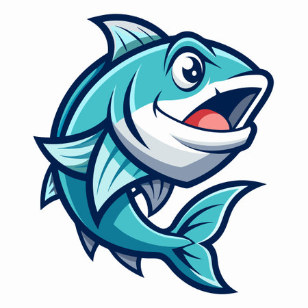 Minimalist Fish Mascot Design for Logos and Brandingのイラスト素材