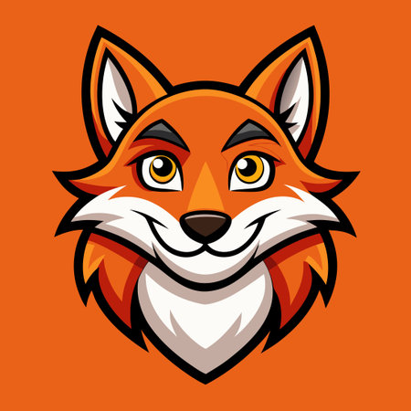 Energetic Fox Mascot Cartoon Character Vector Logo Illustrationのイラスト素材