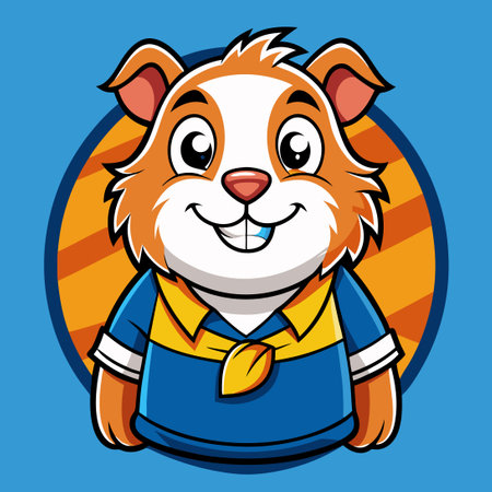 Cartoon Guinea Pig Mascot Vector Illustrationのイラスト素材