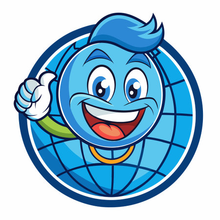 Whimsical Globe Mascot Cartoon from Vector Illustrationのイラスト素材