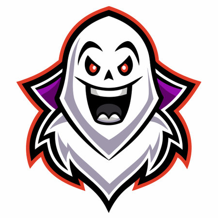 Minimalistic Vector Illustration of a Friendly Ghost Mascotのイラスト素材