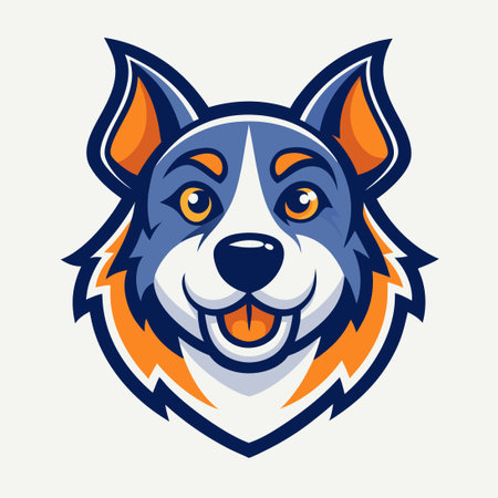 Minimalistic Vector Mascoted Dog Head Illustration for Brandsのイラスト素材