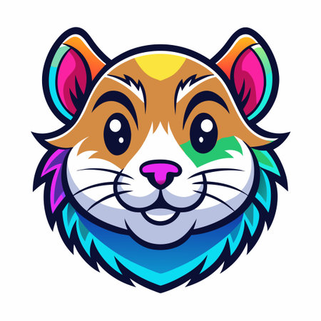 Vibrant and Gradient-Filled Vector Illustration of a Hamsterのイラスト素材