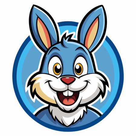 Delightful Vector Logo Illustration of a Joyous Rabbit Mascot Characterのイラスト素材