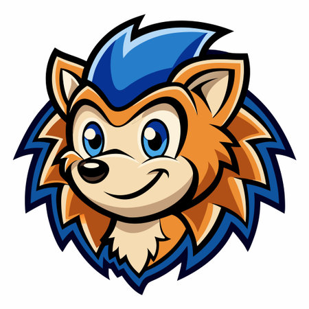 Vector-Based Cartoon Illustration of a Cute Hedgehog Characterのイラスト素材