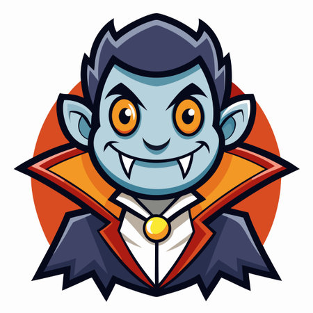 Eye-Catching Halloween Mascot Cartoon Vector Logo Illustrationのイラスト素材