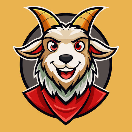 Cartoon Mascot Design of a Cheerful and Energetic Goat with a Vector Logo Illustrationのイラスト素材