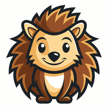 Adorable Hedgehog Vector Logo Mascot Character with a Sophisticated Styleのイラスト素材