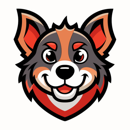 Vector Illustration of a Simple and Stylish Dog Mascot Head Mascotのイラスト素材