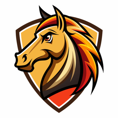 Cartoon Horse Mascot Logo Illustration in Vector Styleのイラスト素材