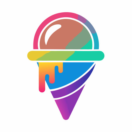 Gradient Ice Cream Illustration: A Sweet Delight for Your Visualsのイラスト素材