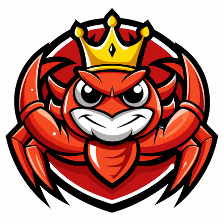 Mighty Monarch of the Sea: Vector Illustration of a Majestic King Crab Mascotのイラスト素材