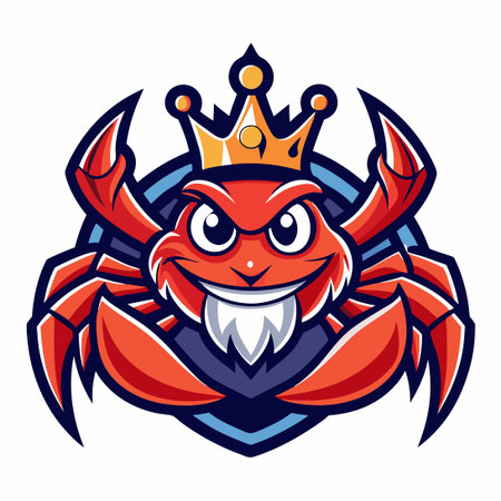 Vector Illustration of a Majestic King Crab Mascotのイラスト素材