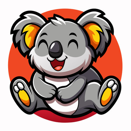 Adorable Vector Illustration of a Leisurely Koala Mascot Cartoon Characterのイラスト素材