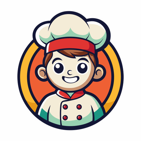 Vector Illustration of a Little Chef Mascot Cartoon Characterのイラスト素材