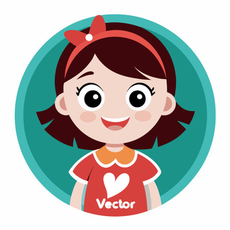 Adorable Mascot Design of a Young Girl with Simple and Charming Featuresのイラスト素材