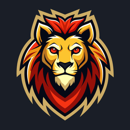 Majestic Vector Lion Logo Illustration with a Simplified Mascot Silhouetteのイラスト素材