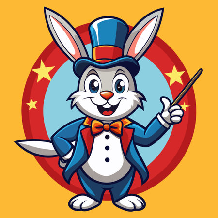 Magical Rabbit Mascot Vector Graphic Illustration for Creative Designのイラスト素材