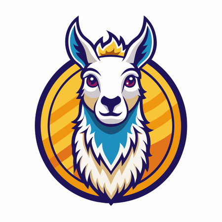 Vector Illustration of a Llama Mascot with a Simple and Modern Styleのイラスト素材