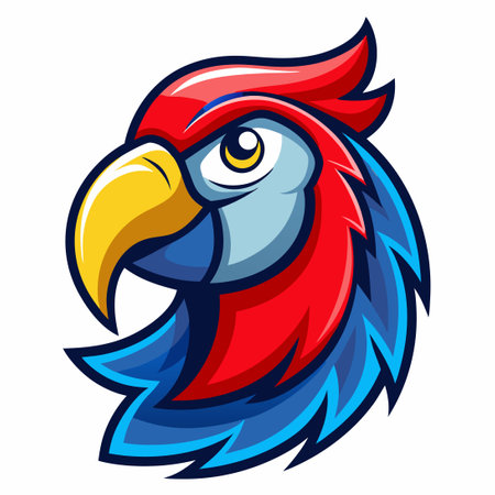 Vibrant and Stylish Vector Illustration of a Cartoon Macaw Mascotのイラスト素材