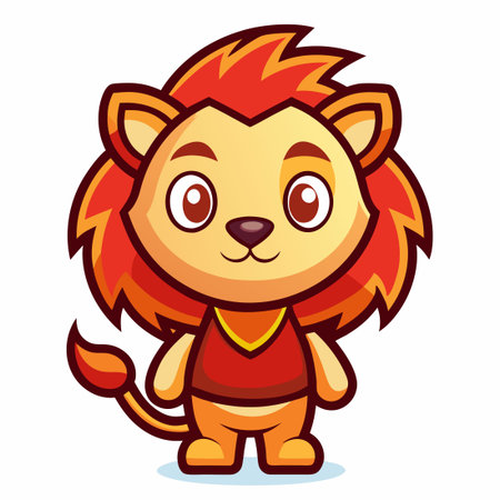 Cute and Playful Cartoon Lion Mascot Vector Illustration for Kids