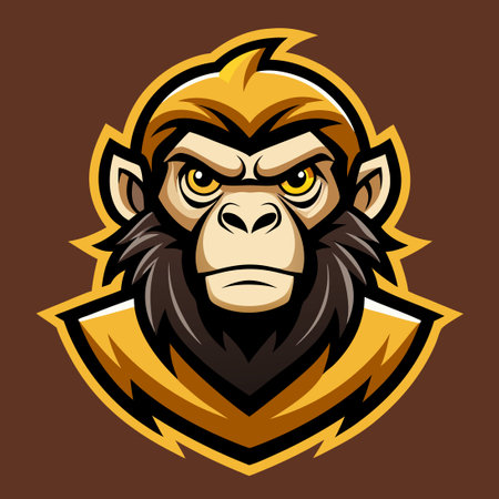 Minimalist Monkey Mascot Logo Design for Businesses and Brand Identityのイラスト素材