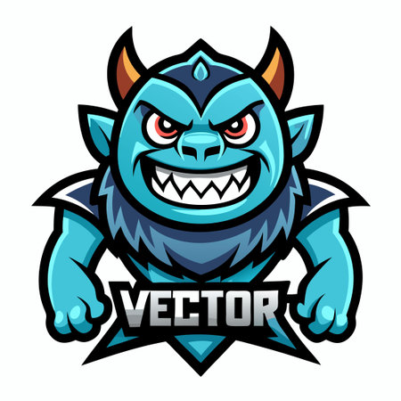 Minimalist Stylized Vector Monster Mascot Illustrationのイラスト素材
