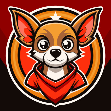 Vector Logo Illustration: Mr. Chihuahua Mascot in a Cartoonish Styleのイラスト素材
