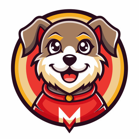 Adorable Vector Mascot Cartoon of Mr. Puppy, a Friendly Characterのイラスト素材
