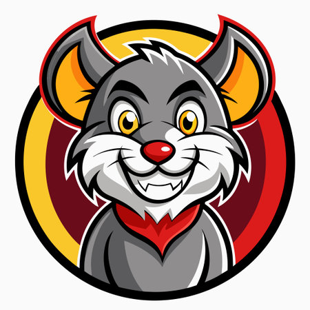 Vector Illustration of a Playful Mouse Mascot with Cartoonish Styleのイラスト素材