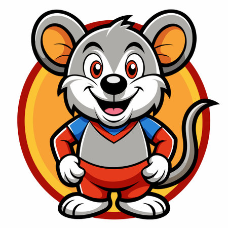 Vector Mouse Mascot Cartoon Style Logo Illustrationのイラスト素材
