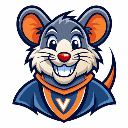 Stylized Cartoon Mouse Mascot with Vector Logo Illustrationのイラスト素材