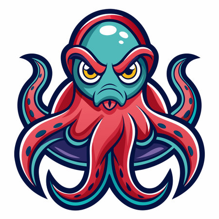 Vibrant Vector Logo Illustration of an Octo Beats Mascot Cartoon Characterのイラスト素材