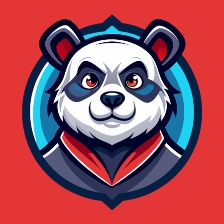 Cute and Cartoonish Panda Mascot Vector Logo Illustrationのイラスト素材