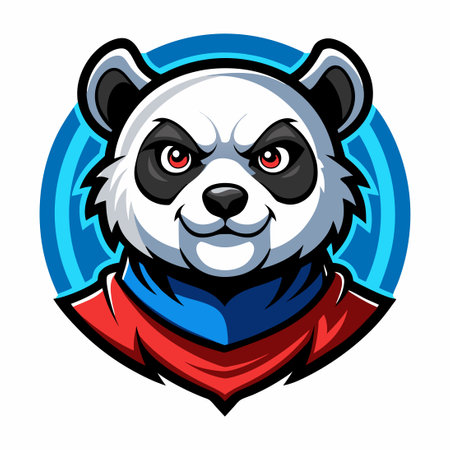 Vector Cartoon Illustration of a Panda Bear Mascot with Stylized Designのイラスト素材