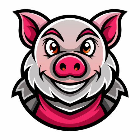 Minimalistic Pig Logo Illustration for Agency Brandingのイラスト素材
