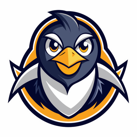Cute Cartoon Penguin Mascot with a Vectorized Minimalist Logo Designのイラスト素材