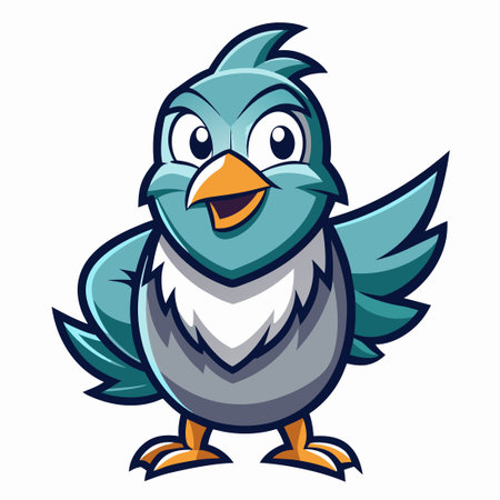 Vector Illustration of a Stylized Cartoon Pigeon Mascotのイラスト素材