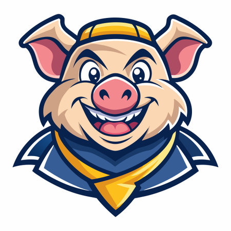 Adorable Piggy Mascot Cartoon Vector with a Charming Styleのイラスト素材
