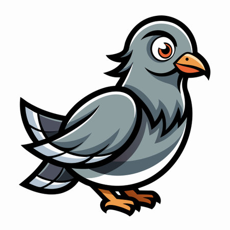 Whimsical Pigeon Mascot Cartoon Mascot for Business and Designのイラスト素材