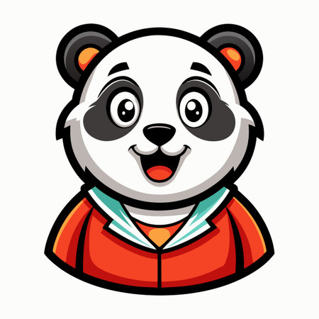 Cute and Adorable Panda Mascot Cartoon Character with a Mascot Styleのイラスト素材