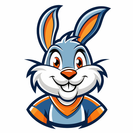 Playful Vector Rabbit Mascot Cartoon Illustrationのイラスト素材