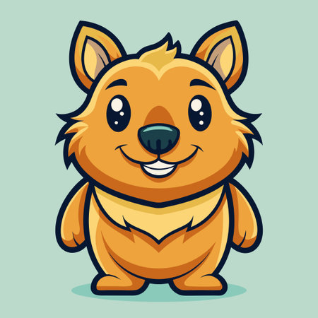 Cartoon Quokka Character Illustration with Modern Vector Styleのイラスト素材