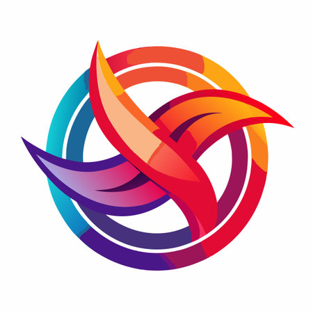 Abstract Vector Knot Illustration with Vibrant Gradient Colorsのイラスト素材