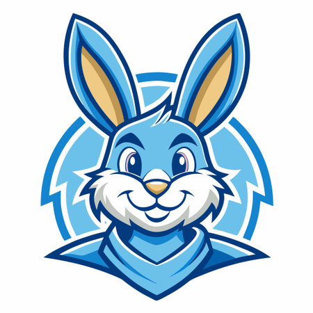 Minimalist Vector Logo Illustration Depicting a Stylized Rabbit Mascotのイラスト素材